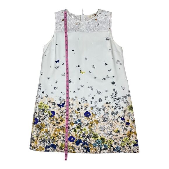 Maison Jules White Floral Lace Neck Sheath Dress Women’s Sz XL Contemporary - Picture 3 of 6